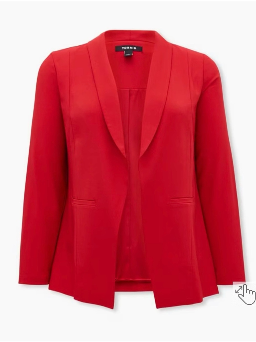 torrid Bold Red Open-Front Shawl Collar Blazer